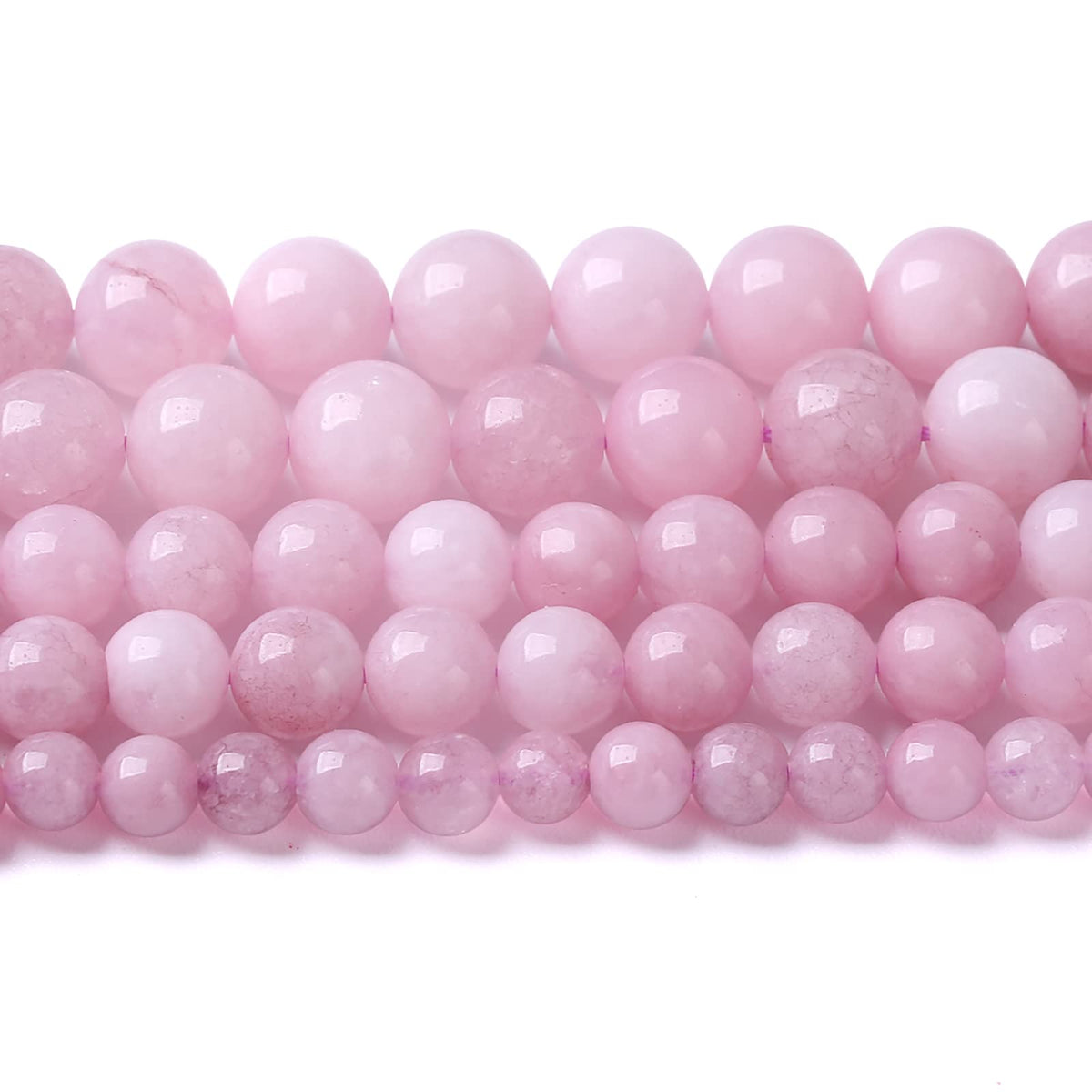 8MM 46PCS Kunzite Beads Round Loose Beads for Jewelry Making DIY Bracelet Necklace Crystal