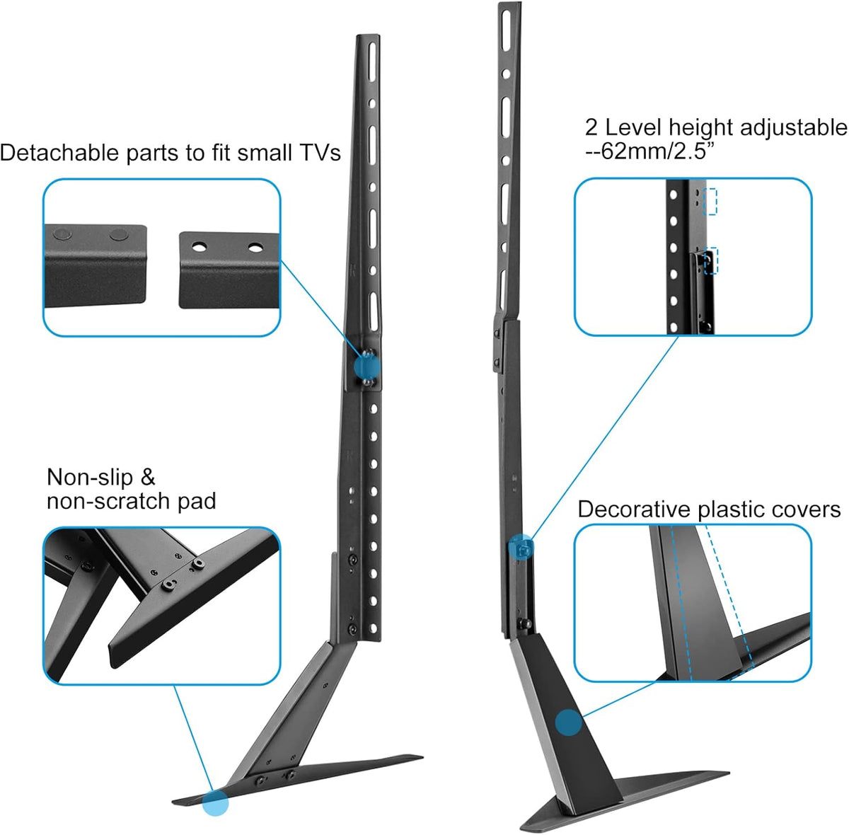 suptek 20-65" 100 Universal TV Stand for TV & Hardware Kit Pieces Bundle