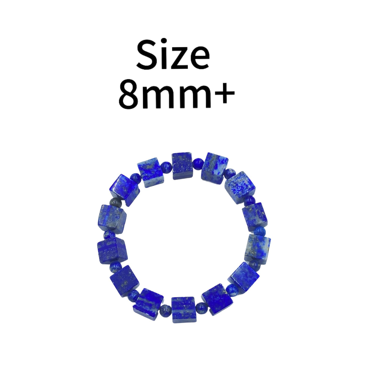 YYANBERICH 8mm Square Lapis Lazuli Bracelet-Natural Stone of Enlightment & Protection Thought Amplifier &Bringing deep peace Emotional Healing (8mm+ Square Lapis Lazuli)