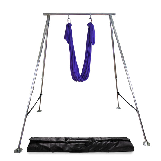 Uplift Active Adjustable Yoga Aerial Rig - Only Premium Home Yoga Stand with Adjustable Height | Portable Stainless Steel Rig | Aerial Fitness, Use with Hoops/Lyra, Silks & Hammock