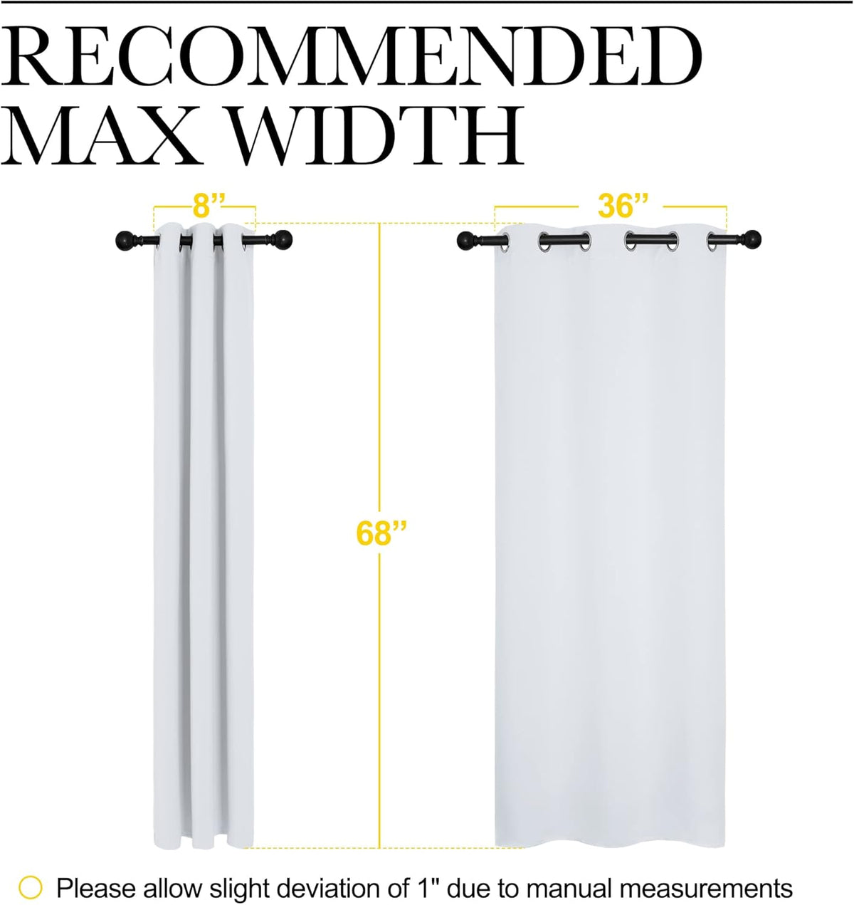 NICETOWN Room Darkening Curtains - Thermal Insulated Grommet Drapes for Bedroom | Greyish White, 2 Panels, 42x68