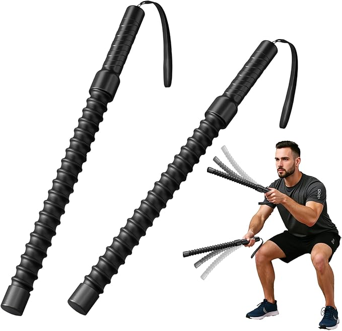 Ropeless Battle Ropes for Exercise Workout, Cordless Jump Rope, Portable Workout for Home Gym, Exercise Battle Ropes for HIIT Workouts, Low-Impact Cardio Training (2 Ropes)