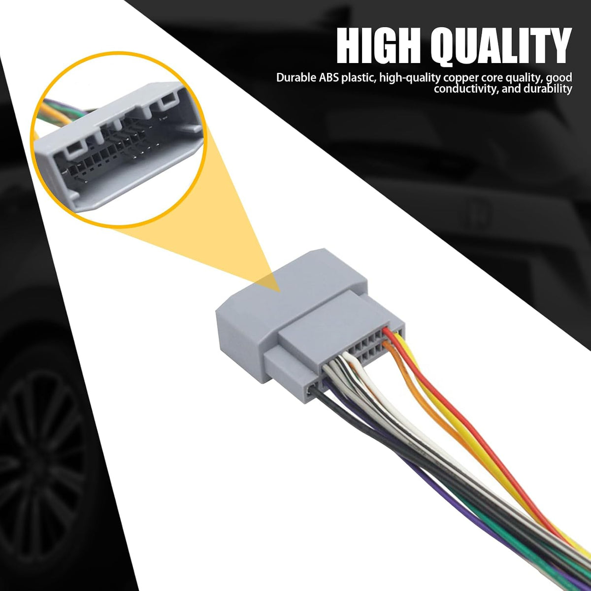 Sephile 3 6.49" PCS Car Audio DVD Retrofit Power Speaker Wiring Harness Socket Kit, ABS Injection Molded Portable