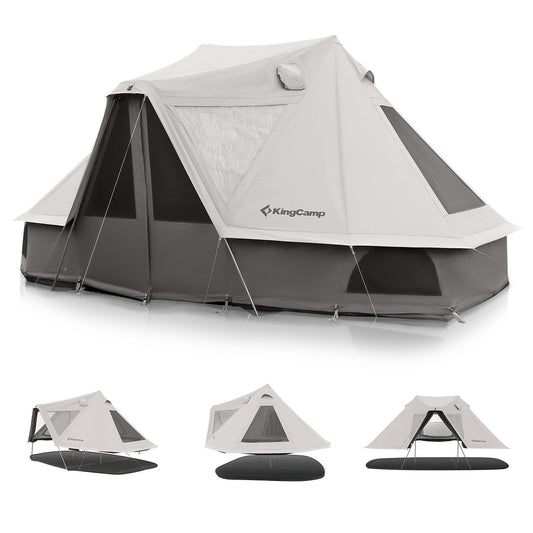KingCamp Canvas Tent for Camping, 4 Seasons Large Waterproof & Windproof Luxury Glamping Tent with Stove Jack for Family Outdoor Camping, Hunting & Parties