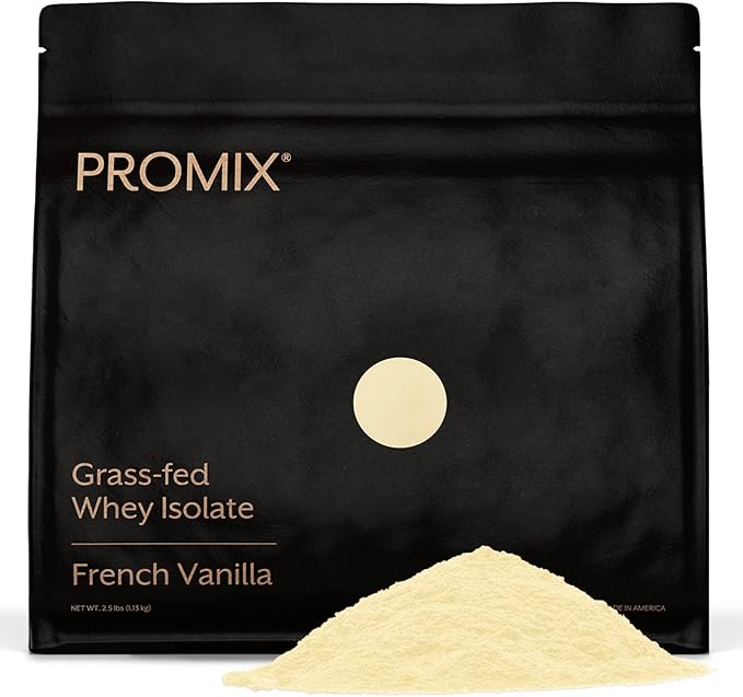 ProMix Nutrition Whey Protein Isolate Powder, Vanilla - Grass-Fed - ­Post Workout Fitness & Nutrition Shakes, Smoothies, Baking & Cooking Recipes - Gluten-Free & Keto-Friendly - 2.5 Pound (Pack of 1)