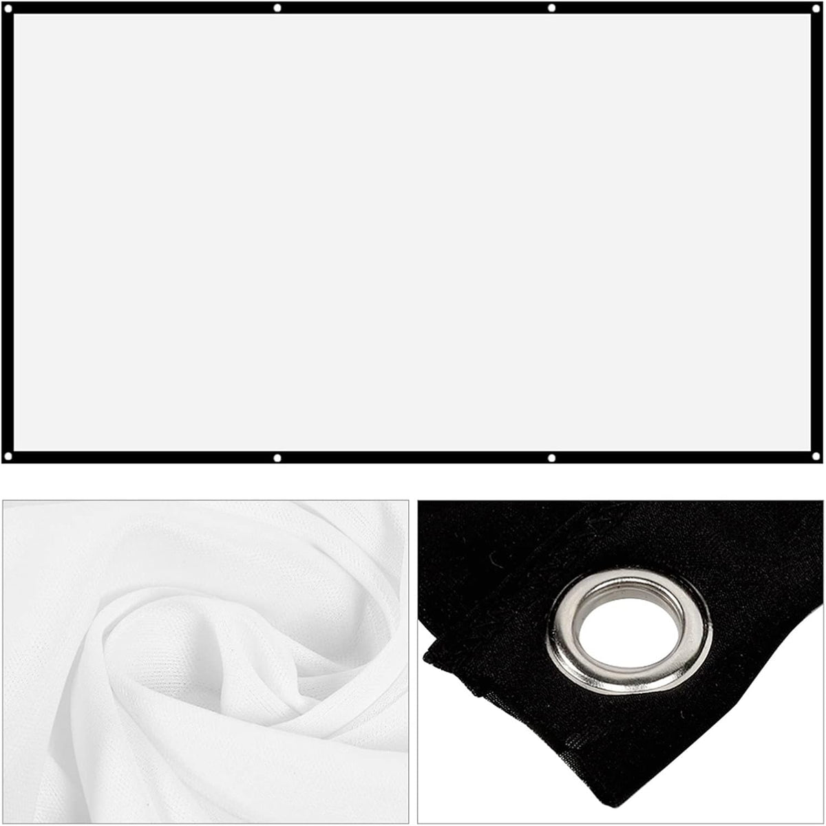 Tbest 120 Inches 16:9 Screen(120 inches) Leinwand Beamer Folie,Projector Screen Thicken Portable Non Crease Soft White