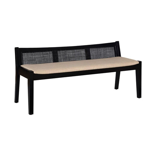 Linon Bauer Claudette Cane Bench Black