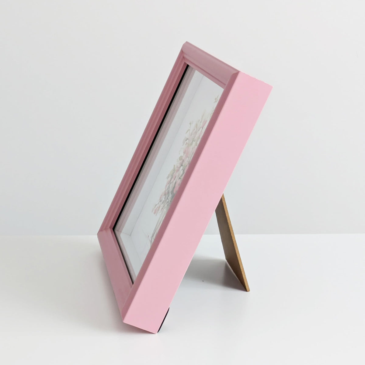 PLUSCHEN 8x8 Pink Picture Frame Resin Shadow Box Photo Frame Wall and Desktop Display, with Plexiglass