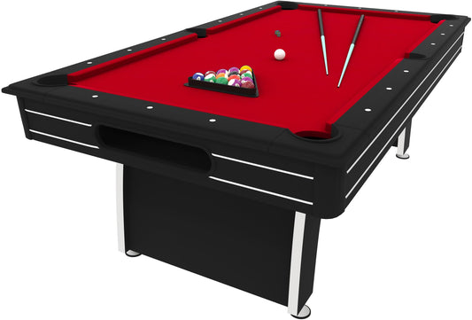 Fat Cat Tucson 7 Foot Pool Table with Automatic Ball Return, Billiard Table with Arcade Style Black Finish, 818 Bumpers, Includes Cues and Balls