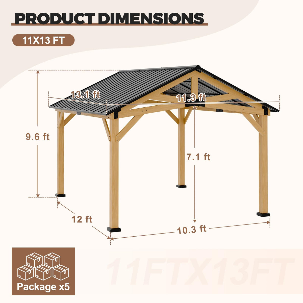 INTER HUT 10x12 Hardtop Gazebo with Netting and Curtains, Galvanized Steel Double Roof Outdoor Pavilion with Aluminum Frame, Patio Gazebo for Deck, Garden, Lawn, White/Gray