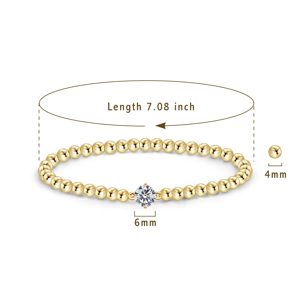 Free Bird Gold Bracelets for Women 14K Gold Plated Stretch Bracelets Dainty Beaded Bracelets Jewelry Gifts for Women, pulseras de oro 14k puro para mujer