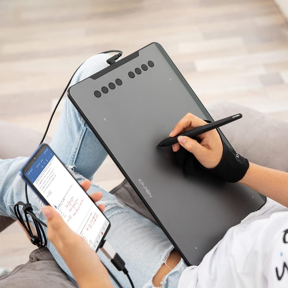 XPPen Updated Deco 01 V3 Drawing Tablet-16384 Levels of Pressure Battery-Free Stylus, 10x6 Inch OSU Graphic Tablet, 8 Hotkeys for Digital Art, Teaching, Gaming Drawing Pad for Chrome, PC, Mac, Android