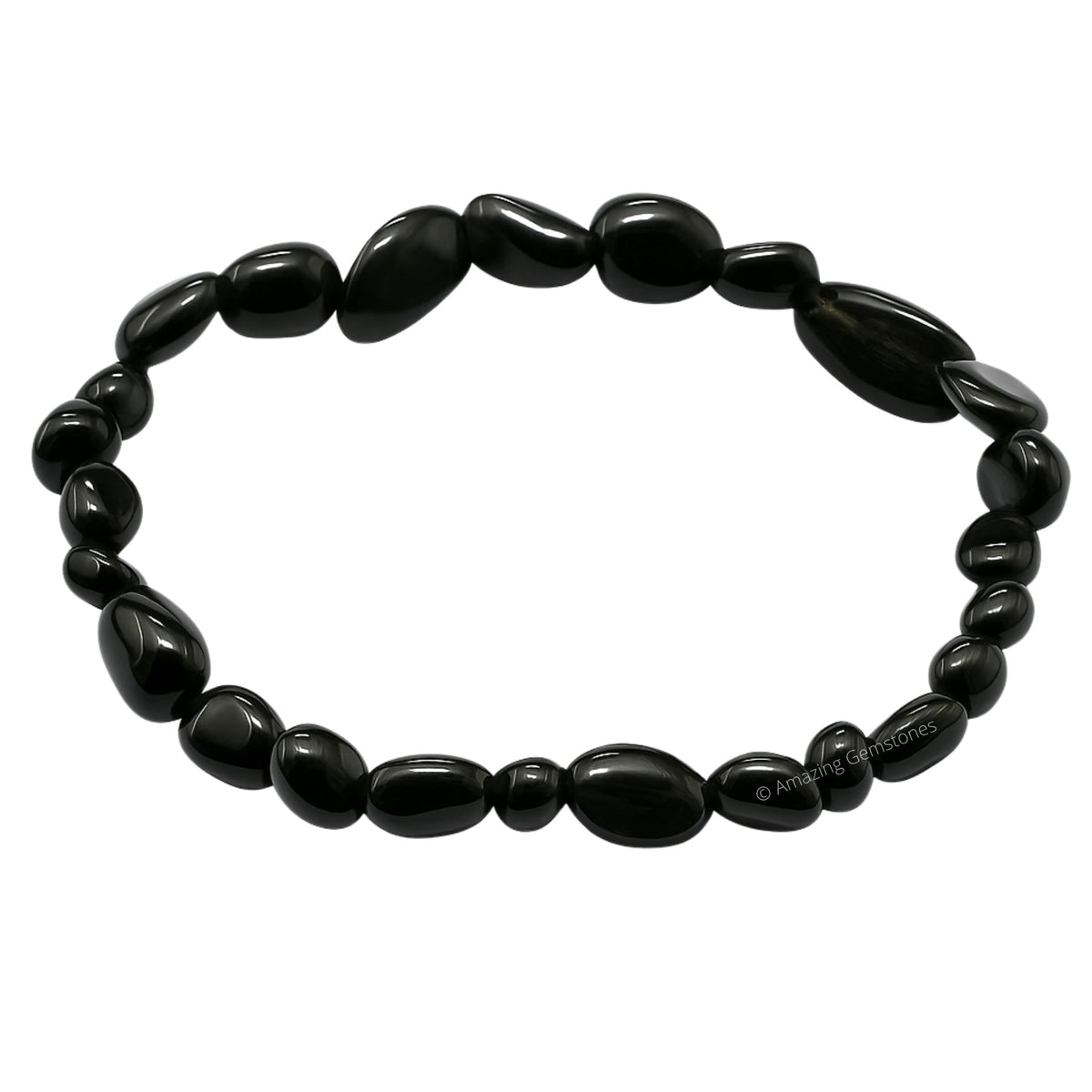 Amazing Gemstone Black Obsidian Bracelet for Women Men's Gifts - Chakra Protection Mens Bracelet - Black Obsidian Crystal Tumbled Stone Bracelet Gemstone Beaded Pulseras Para Hombres Mujer Christmas