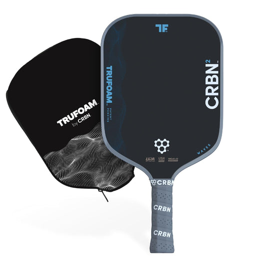 CRBN Pickleball - TruFoam Waves Paddle - Square - Carbon Fiber Pickleball Paddle - 100% Foam Core Designed for Maximum Power, 14mm