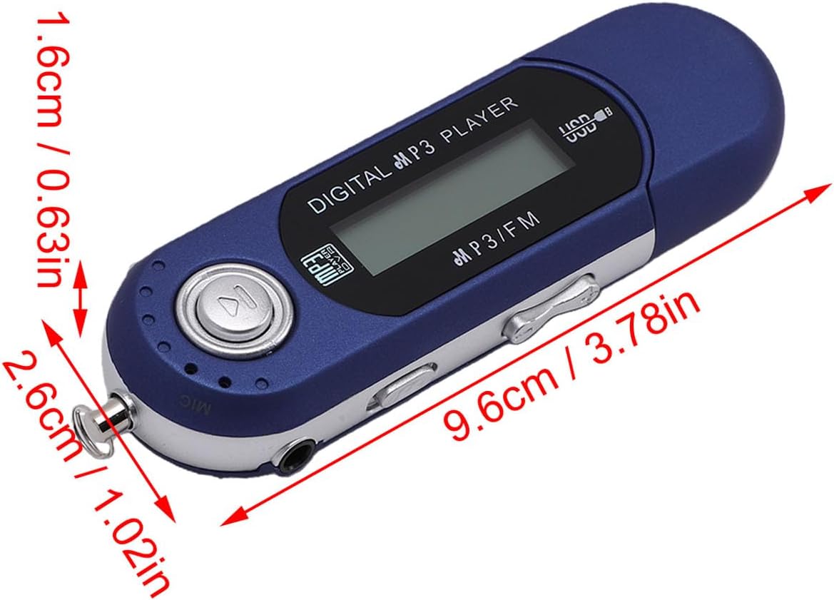 Tangxi 2.0 MP3 MP3 32GB USB Player with Earphone, USB Music Player Stick with FM Radio, Support TF Card, Portable LCD