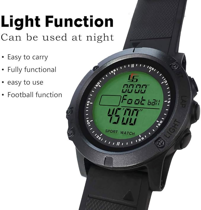 FCXJTU Digital Sports Stopwatch Timer 10/100 Lap Split Memory Stopwatch Calendar Alarm, Pace Mode with 3-Row Extra Large Screen Water Resistant Includes Battery, Lanyard for P.E Referee Coaches