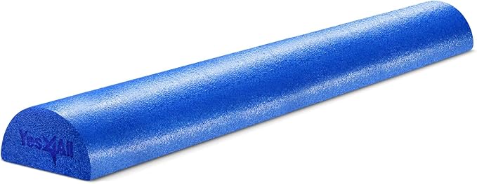 Yes4All Medium Firm Half Foam Rollers for Post-Workout Relaxation, 12/18/24/36 inch PE Foam Roll for Back Massage & Yoga Exercise