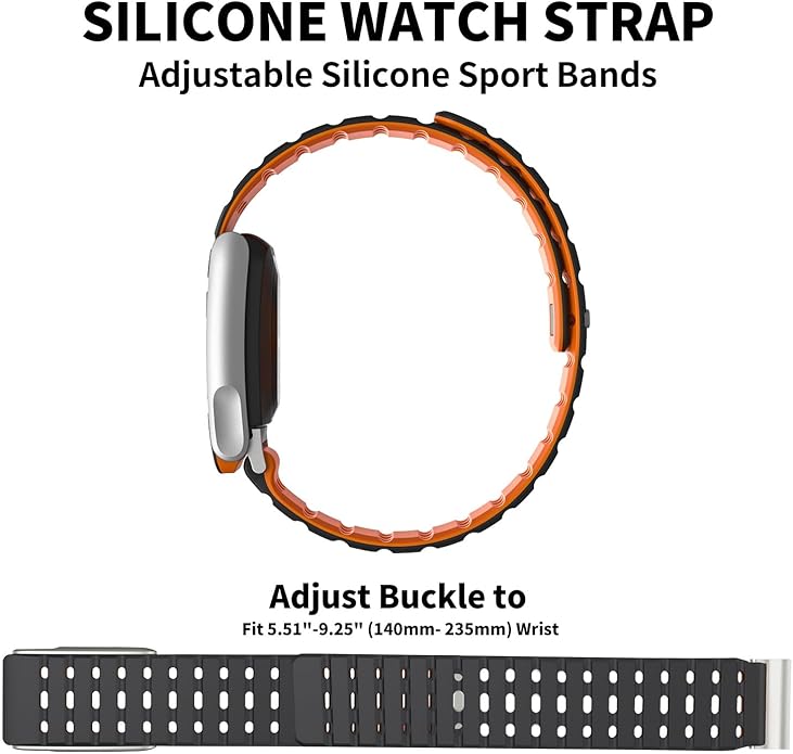 Silicone Bands Compatible with WHOOP 5.0 One and Peak, Adjustable Soft Comfortable Breathable Replacement Wristband for Whoop 5.0 Sleep, Accessory for Health & Fitness Wearable