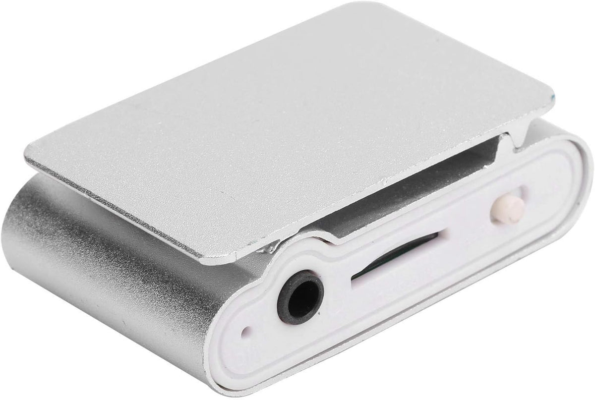 SALALIS MP3 32GB Music Player with Clip, USB & LCD Screen, Supports Memory Card, Earphone & USB Cable (Silver)