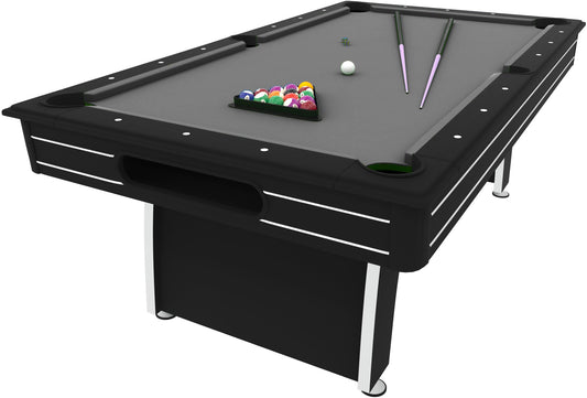 Fat Cat Tucson 7 Foot Pool Table with Automatic Ball Return, Billiard Table with Arcade Style Black Finish, 818 Bumpers, Includes Cues and Balls