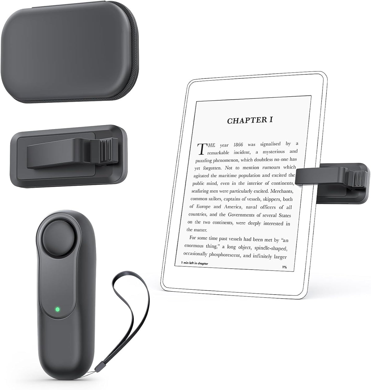 YUMAZLA Remote Control Page Turner for Kindle Paperwhite Oasis Kobo eReaders, Ergonomic Remote Control Clicker