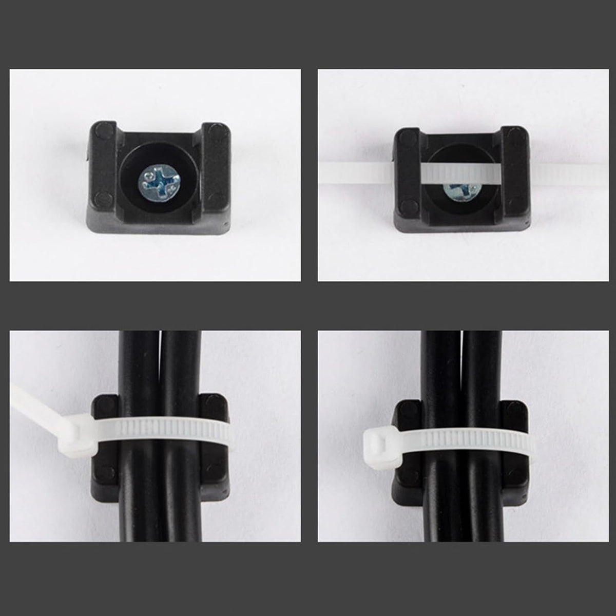 Mefape 20Pcs Magnetic Zip Tie Mount, Cable Zip Tie Base Wire Clips for Cables Management, Heavy Duty Multipurpose Ties