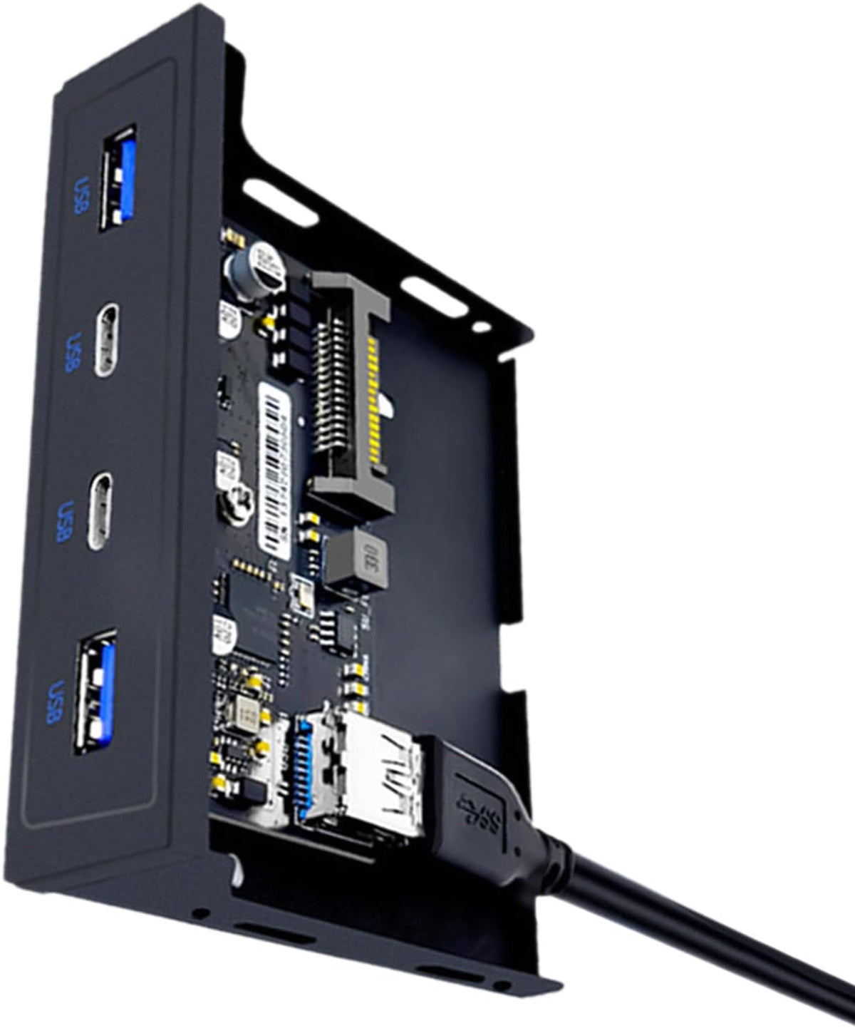 MEIBAOGE USB3.2 3.5" 4 USB3.0, USB3.2, Multiports Front Panel USB Expansion Adapter for Desktops, Soft Drives Bay, USB