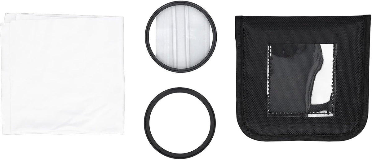 Yunseity 62mm Double Split Diopter Filter, Anti Oil Coating Layer Double Split Diopter Glass Lens Filter, Enhanced Blur