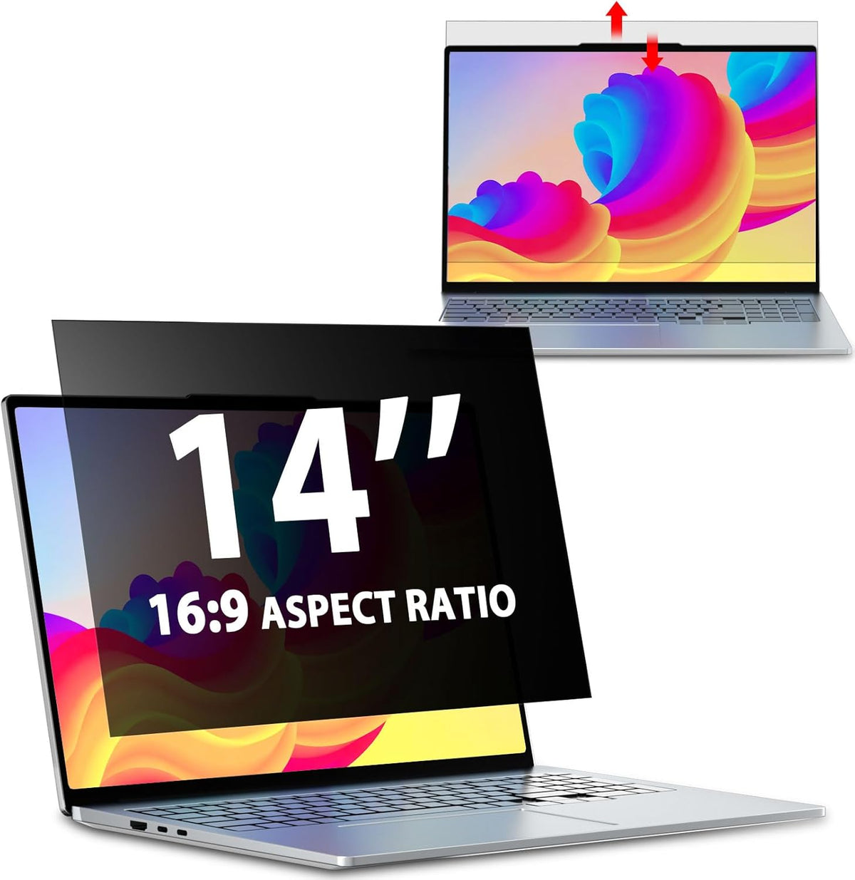 14 Inch 16:9 Laptop Privacy Screen Aspect Ratio, Laptop Screen Privacy Shield Compatible With Lenovo Hp Dell Acer Asus