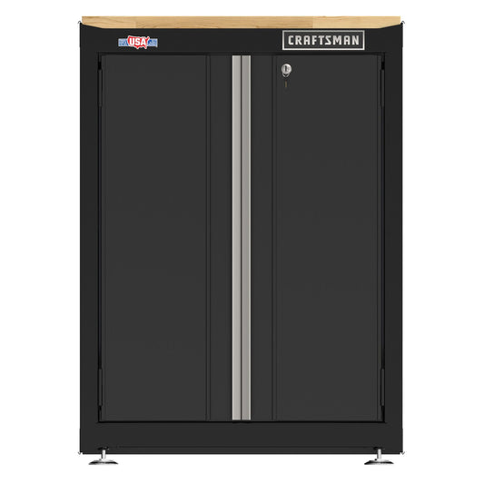 CRAFTSMAN Metal Garage Storage Cabinet, 2 Door Base Cabinet, 26.5 Inch (CMST22603BK)