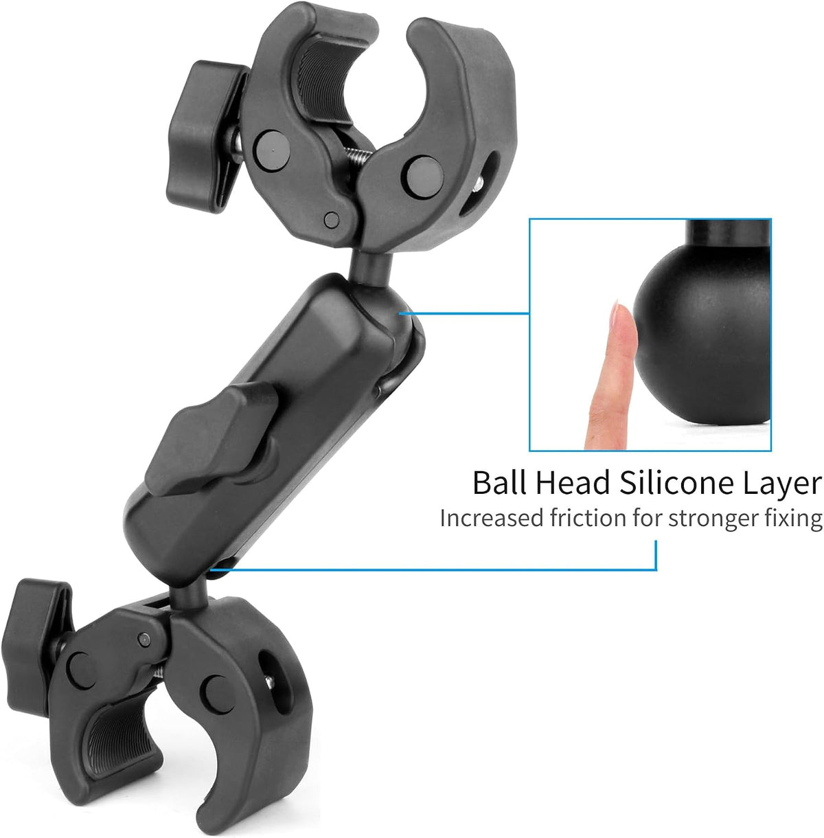 SOONSUN 360 Double Super Clamp Camera Mount, Umbrella Clamp for Chair, Desk, Stroller, Wagons, Tripod, Pole, Light
