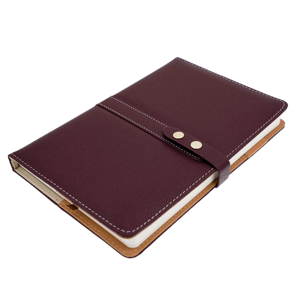 BenOpinion Hardcover Notebook Set - Thick Classic Ruled Notebook with Pen Loop and Pen, A5 192 Pages, Soft Faux Leather Hardcover Cover with Buckle(Maroon)