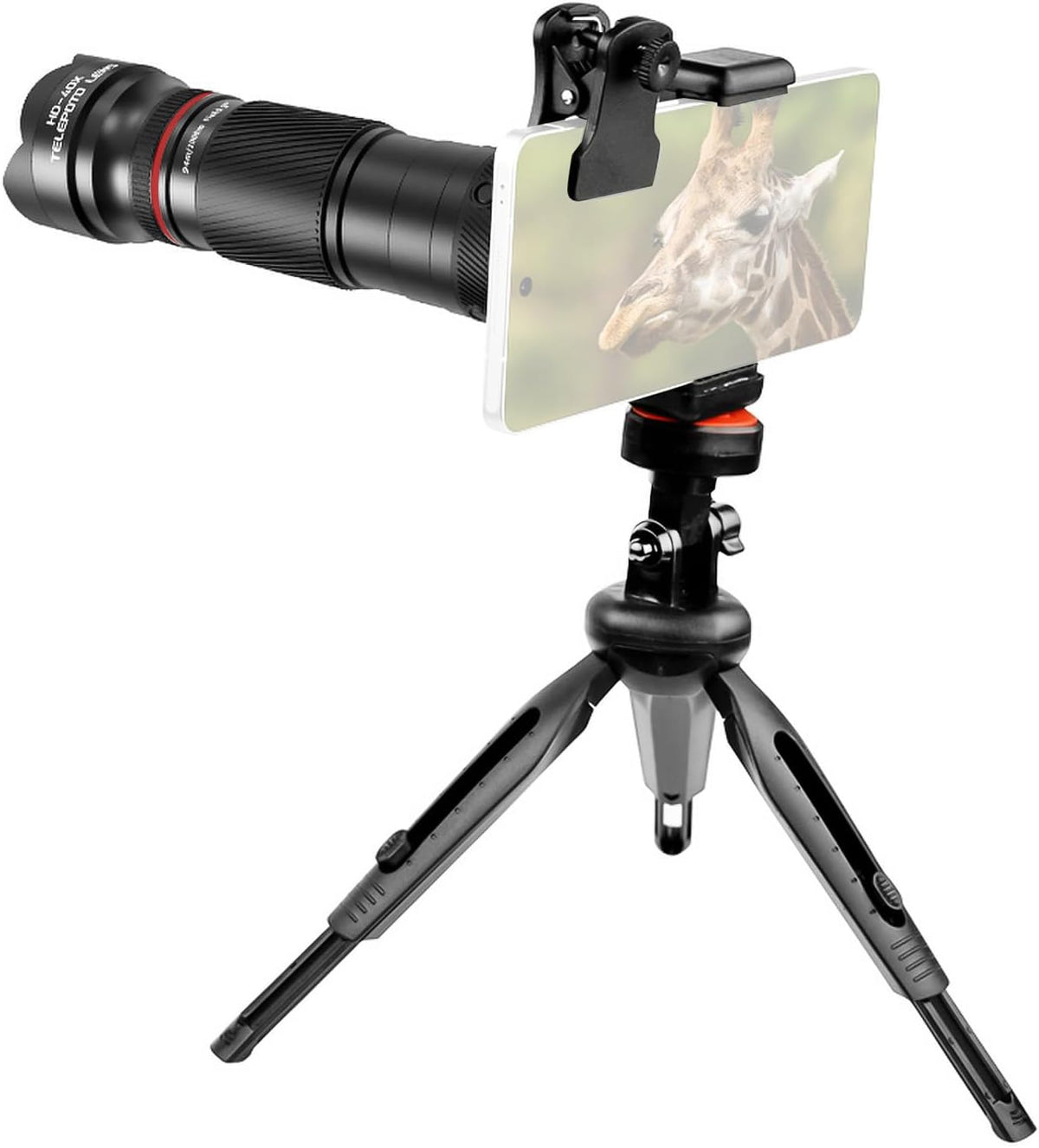 Andoer 40X Zoom Lens with Tripod Phone Telephoto Lens Phone Telescope Phone Camera Lens for Hiking Camping Wildlife