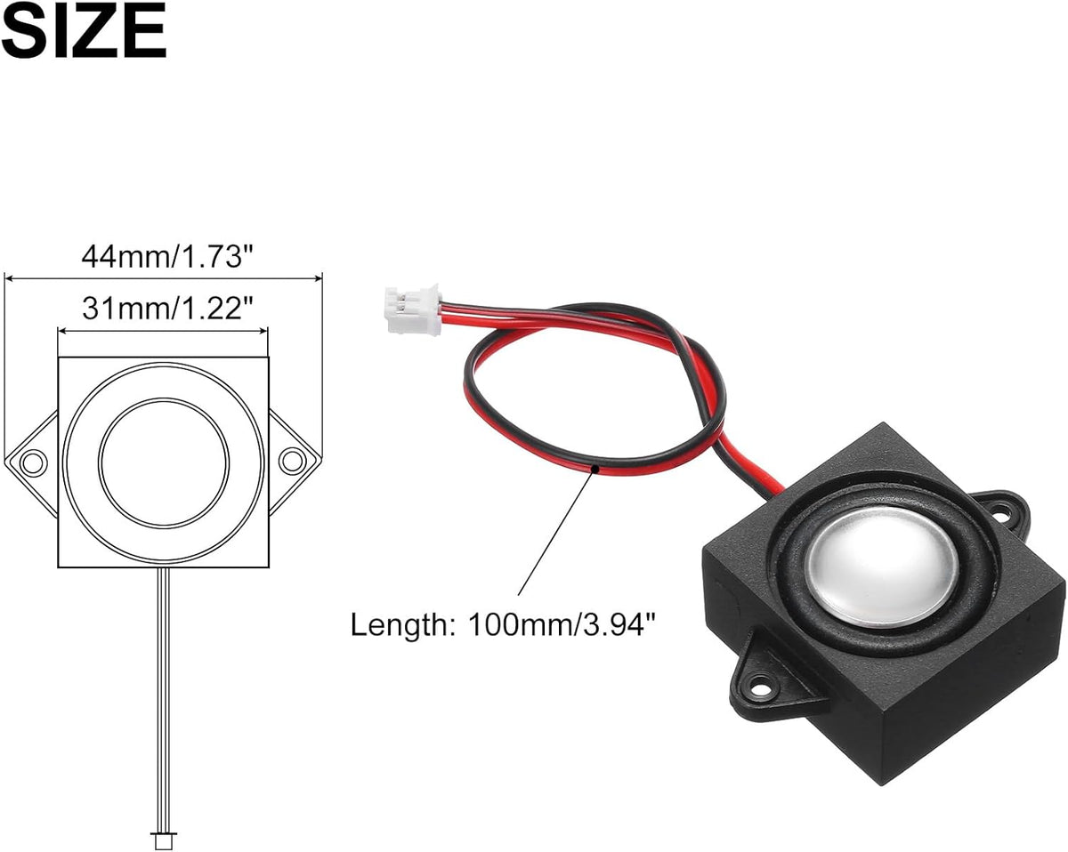 uxcell 1Pcs 3 4 JST-PH2.0 Speaker Watt Ohm Mini Speaker Micro Speaker with Interface for Small Electronic Projects