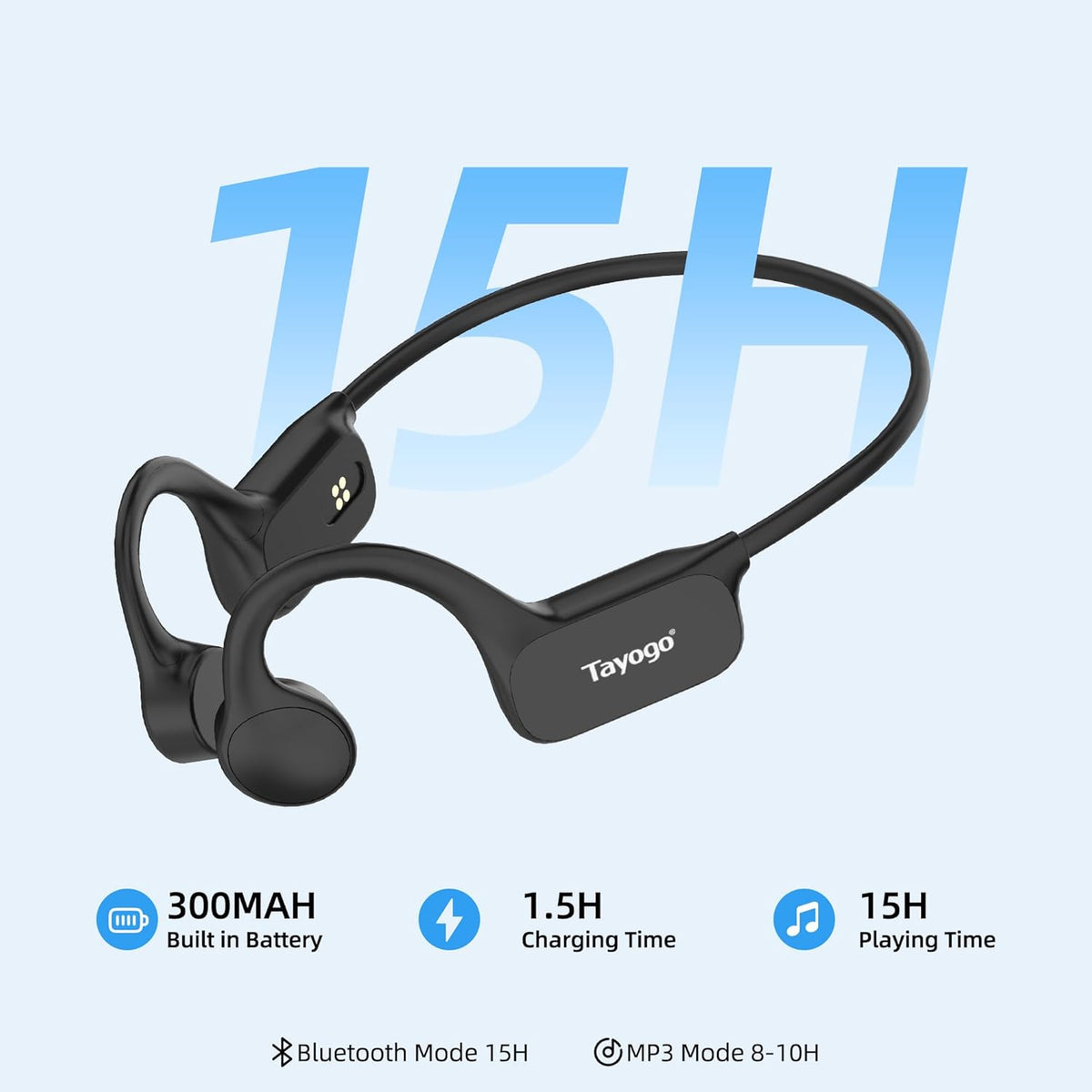 32GB MP3 Swimming IPX8 Swimming Headset 8-Hour Tayogo Waterproof Player for Laps | Bone Conduction Headphones |