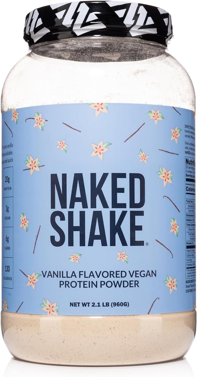 Naked Shake - Vanilla Protein Powder - Plant Based Protein Shake with Mct Oil, Gluten-Free, Soy-Free, No Gmos Or Artificial Sweeteners - 30 Servings