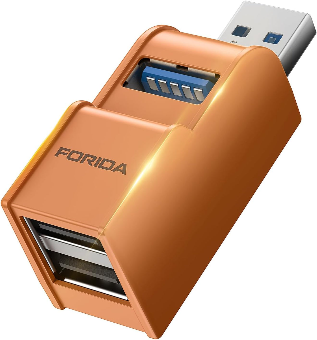 FORIDA 3 3.0 2 2.0 1 USB-3.0 Ports USB hub, USB Splitter to USB Out Ports and Port, Portable USB Adapter for Keyborad