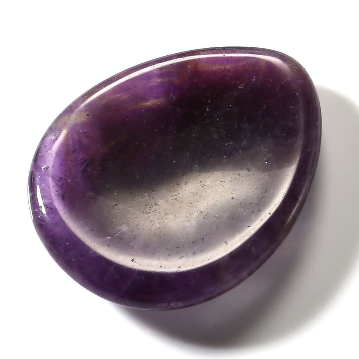 CrystalTears 4 PCS Thumb Worry Stone-Amethyst Rose Quartz Lapis Lazuli Tiger's Eye Healing Crystal Pocket Palm Stone