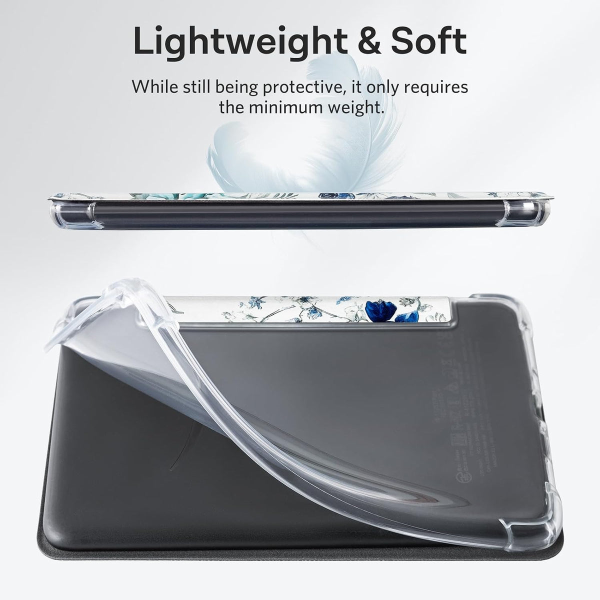 CoBak 6 Inch Case for e-Reader, Ultra Clear Soft Flexible TPU Back Cover Light Shell, with Auto Wake/Sleep, not