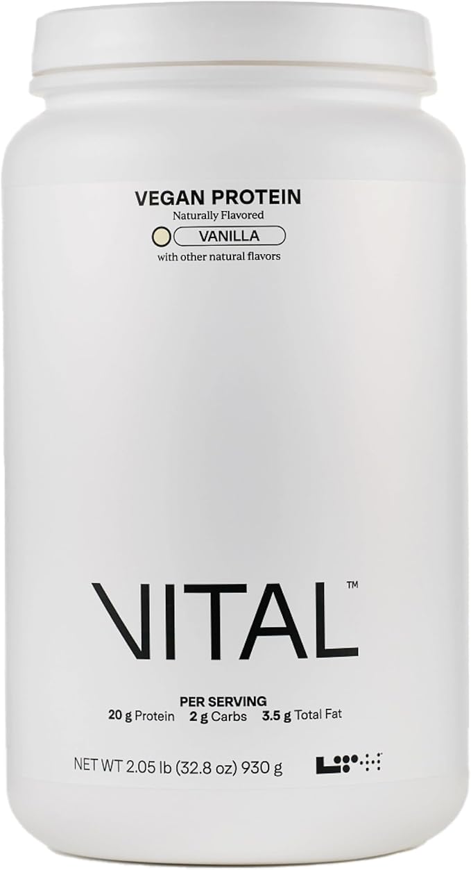 LTH Vital Vegan Protein - Trusted by Life Time Members - Plant-Based Protein Powder Made from Pea Protein - Supports a Healthy Immune System - Dairy Free & Soy Free - Vanilla, 30 Servings