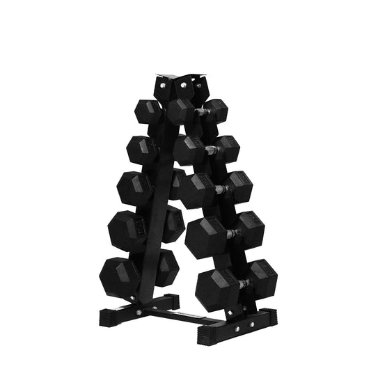 RitFit 250LB/300LB/350LB/550LB/650LB Rubber Hex Dumbbell Sets with Weights Rack, Multiple Color Choices Available, Great Gym Equipment for Home, Strength Training, Workouts