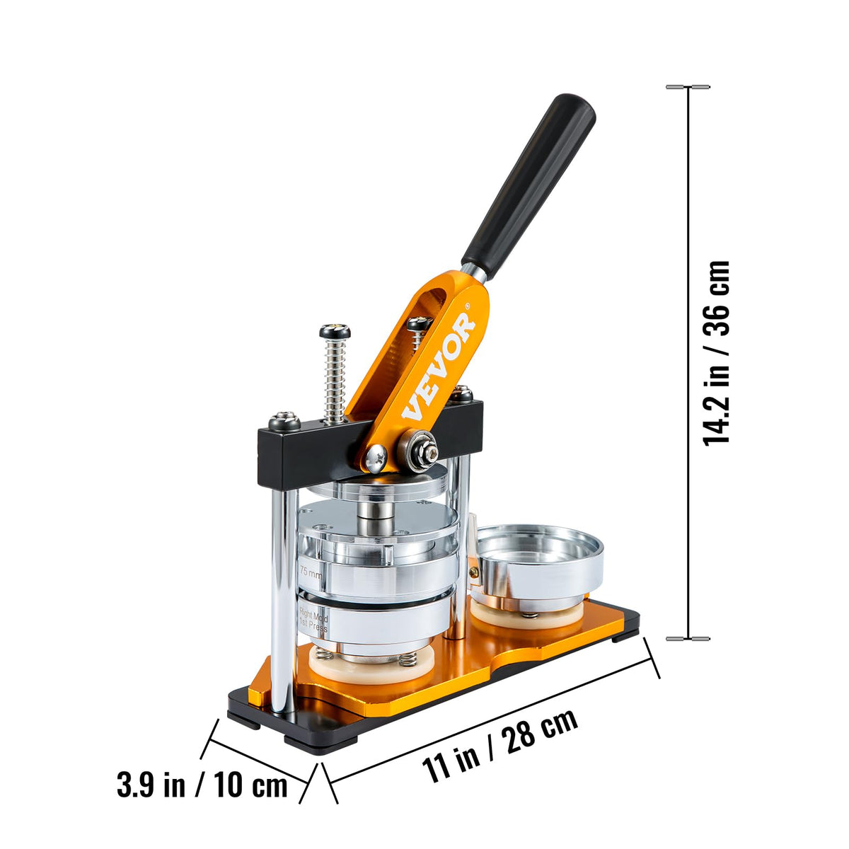 VEVOR Button Maker Machine, 75 mm (3 inch) Badge Punch Press Kit, Children DIY Gifts Pin Maker, Button Making Supplies with 100pcs Button Parts & Circle Cutter & Magic Book