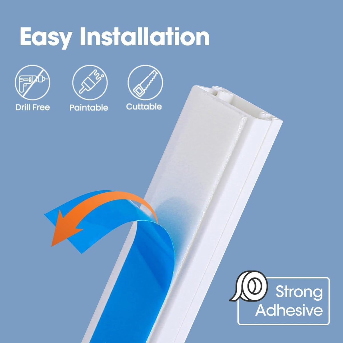 YesBes 315in 20X L15.7in W0.96in H0.57in, Cord Hider Kit, Paintable Cable Raceway, Cord Covers for Wires on Wall, Cord