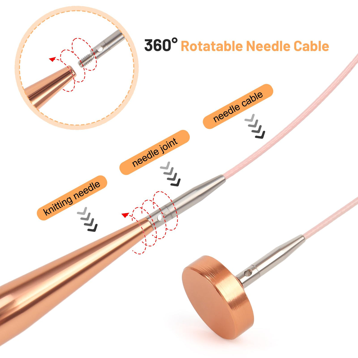 Aeelike Interchangeable Knitting Needles Set, Strictly Inspected 13 Pairs Aluminum Circular Knitting Needles (3.0-10.0mm) with 4 Flexible Cords for Blankets and Small Projects, Ideal Kninting Gift
