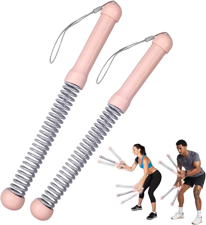 New Upgrade 2nd Generation Weighted Ropeless Battle Ropes for Home Gym,Quiet Cordless Training Rope Fitness Equipment for Women and Men,Portable Cordless Battle Rope for Home&Outdoors,2PCS (Pink)