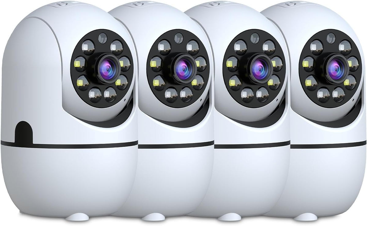 JAIOTlink 1296P, 2-Way 4 Pack Indoor Security Camera WiFi Baby Monitor Pet Camera with App, Color Night Vision, Motion