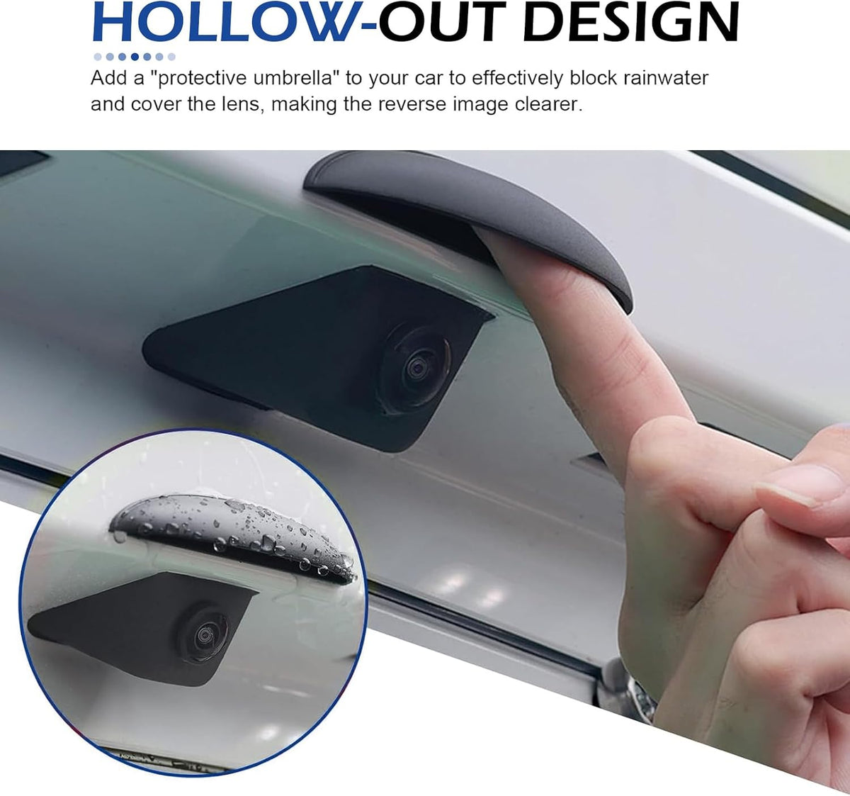 Bawkars Car Rear View Camera Cover, Backup Camera Protector, ABS Reversing Camera Shield, Non-Destructive Installation