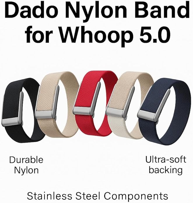 Ultra-soft Nylon Sport Band Compatible with WHOOP 5.0, One, Peak, and Life | Breathable, Durable & Secure Fit Strap | NOT for Gen 4