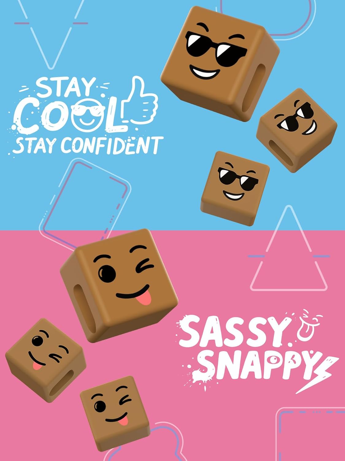 CALDEVER Stocking Stuffers for Teens Girls Boys Adults Cell Phone Holder with Clip: Dual-Sided Mood Cubes Clips