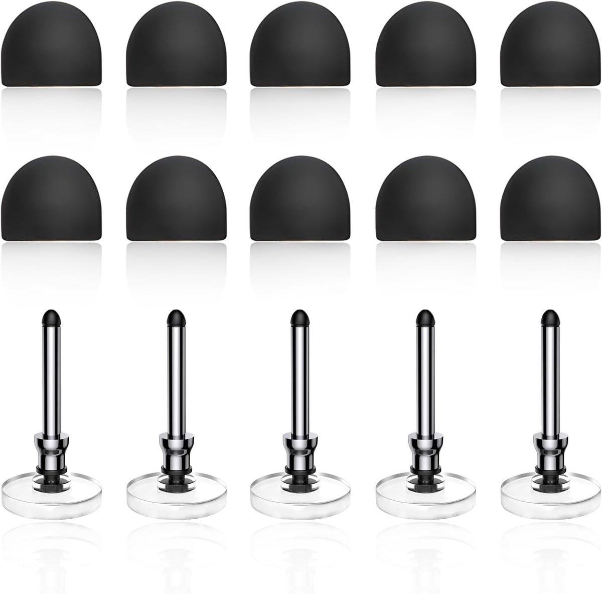 Bopomofo 10 Tips+5 Rubber Transparent Disc Trips,High Precision and High Sensitivity Stylus Replacement Tibs,Black